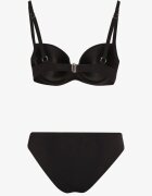  Bikini negru Set din două piese Sutien cu cupe întărite Chiloți tip figă Wistella