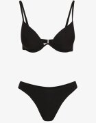  Bikini Negru Sutien întărit cu închidere la spate și Chiloți tip slip Ermarie