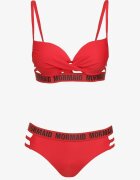  Bikini Roșu cu Noduleț pe Sutien cu Bentițe Decorative și Inscripții Bibalia