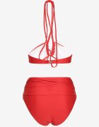  Bikini Roșu din 2 piese Sutien tip halter cu legătură Chiloți cu talie înaltă Nanselian