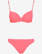  Bikini roz deschis Sutien căptușit cu Zirconii și Pantaloni scurți de baie finisați cu elastic în talie Rilamia