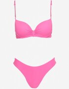  Bikini roz Sutien întărit cu zirconii și Pantaloni scurți de baie cu elastic în talie Rilamia