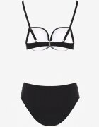  Bikini Sutien Push-Up și Slip Clasic Negru Pevbia