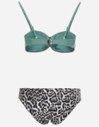  Bikini Verde închis cu imprimeu de leopard cu bretele subțiri Naiahes
