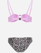  Bikini Violet cu imprimeu de leopard cu bretele subțiri Naiahes