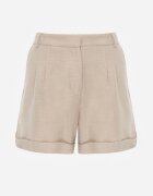 bisou's project Bermude Pantaloni scurți Bej Lărgi din Bumbac High Waist Farsefia