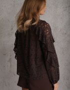 bisou's project Bluză Maro din Dantelă cu Volane Sewrana