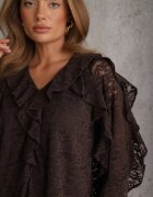 bisou's project Bluză Maro din Dantelă cu Volane Sewrana