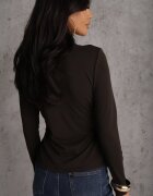 bisou's project Bluză Maro Înrcrețită cu Croială Asimetrică cu Cataramă în Talie Zennina