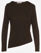 bisou's project Bluză Maro Longsleeve cu Croială Asimetrică cu Pernuțe la Umeri Tusandia