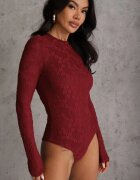 bisou's project Body Bordo Longsleeve din Dantelă cu Bumbac Zenisesa