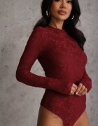 bisou's project Body Bordo Longsleeve din Dantelă cu Bumbac Zenisesa