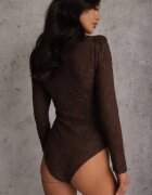 bisou's project Body Maro cu mânecă lungă cu decolteu petrecut cu imprimeu floral Zenneva
