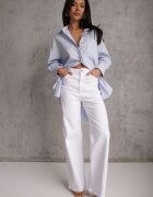 bisou's project Cămașă albastră supradimensionată din bumbac cu nasturi eleganți Rhenenore