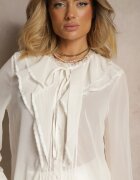 bisou's project Cămașă Bej deschis cu Volane Decorative Landiva