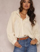 bisou's project Cămașă bej oversize din bumbac Endona