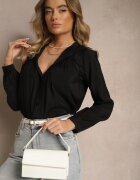bisou's project Cămașă Neagră Decorată cu Model Brodat Erinalis