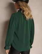 bisou's project Cămașă Verde închis Decorată cu dantelă și cu guler tunica Zeanizia