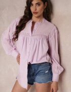 bisou's project Cămașă Violet din bumbac cu inserții decorative Lakinia