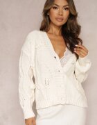 bisou's project Cardigan bej deschis cu nasturi cu împletitură decorativă Opiedssa