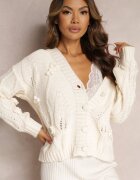 bisou's project Cardigan bej deschis cu nasturi cu împletitură decorativă Opiedssa