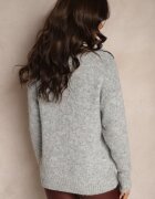bisou's project Cardigan Gri închis cu adaos de lână cu nasturi cu fundițe și zirconii Izarlitia