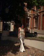 bisou's project Fustă Bej deschis de satin Maxi Talie înaltă Formia