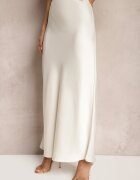 bisou's project Fustă Bej deschis de satin Maxi Talie înaltă Formia