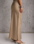 bisou's project Fustă bej din satin maxi cu talie înaltă Formia