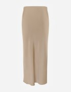 bisou's project Fustă bej din satin maxi cu talie înaltă Formia