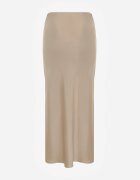 bisou's project Fustă bej din satin maxi cu talie înaltă Formia