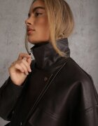 bisou's project Jachetă bomber de tranziție în stil ramonescă cu nasturi cu rând dublu Sireleta Maro