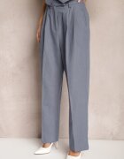 bisou's project Pantaloni albaștri High Waist în stil de costum cu buzunare Junife