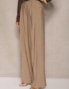 bisou's project Pantaloni Bej De Costum Talie Înaltă Cu Croială Largă Efrase