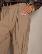 bisou's project Pantaloni Bej De Costum Talie Înaltă Cu Croială Largă Efrase