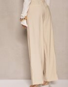 bisou's project Pantaloni Bej deschis De costum Cu talie înaltă Cu croi larg Efrase