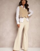 bisou's project Pantaloni bej evazați High Waist Fani