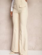 bisou's project Pantaloni bej evazați High Waist Fani
