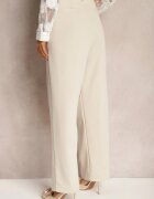 bisou's project Pantaloni Bej High Waist în Stil Costum cu Buzunare Junife