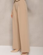 bisou's project Pantaloni bej largi High Waist Seraphella
