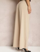 bisou's project Pantaloni bej largi în stil de costum cu dungi delicate Tsalena