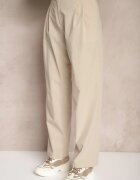 bisou's project Pantaloni de costum Bej din bumbac cu picioare largi Befia