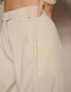 bisou's project Pantaloni de costum Bej din bumbac cu picioare largi Befia