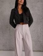 bisou's project Pantaloni de costum Gri Elegante cu talie înaltă Lainiva