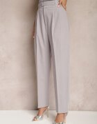 bisou's project Pantaloni de costum Gri High Waist cu Două Curele Ismera