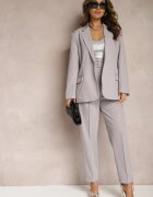 bisou's project Pantaloni de costum Gri High Waist cu Două Curele Ismera