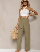 bisou's project Pantaloni De Costum Verzi Din Bumbac Cu Croială Largă Befia