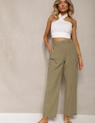 bisou's project Pantaloni De Costum Verzi Din Bumbac Cu Croială Largă Befia