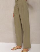 bisou's project Pantaloni De Costum Verzi Din Bumbac Cu Croială Largă Befia