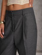 bisou's project Pantaloni gri închis largi cu buzunare croială de costum Verati